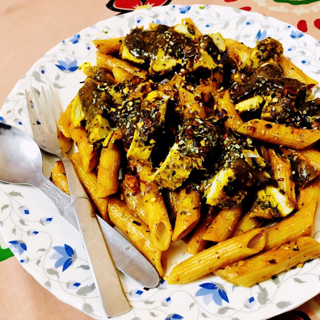 Jerk Pasta Chicken (with 2 sides)