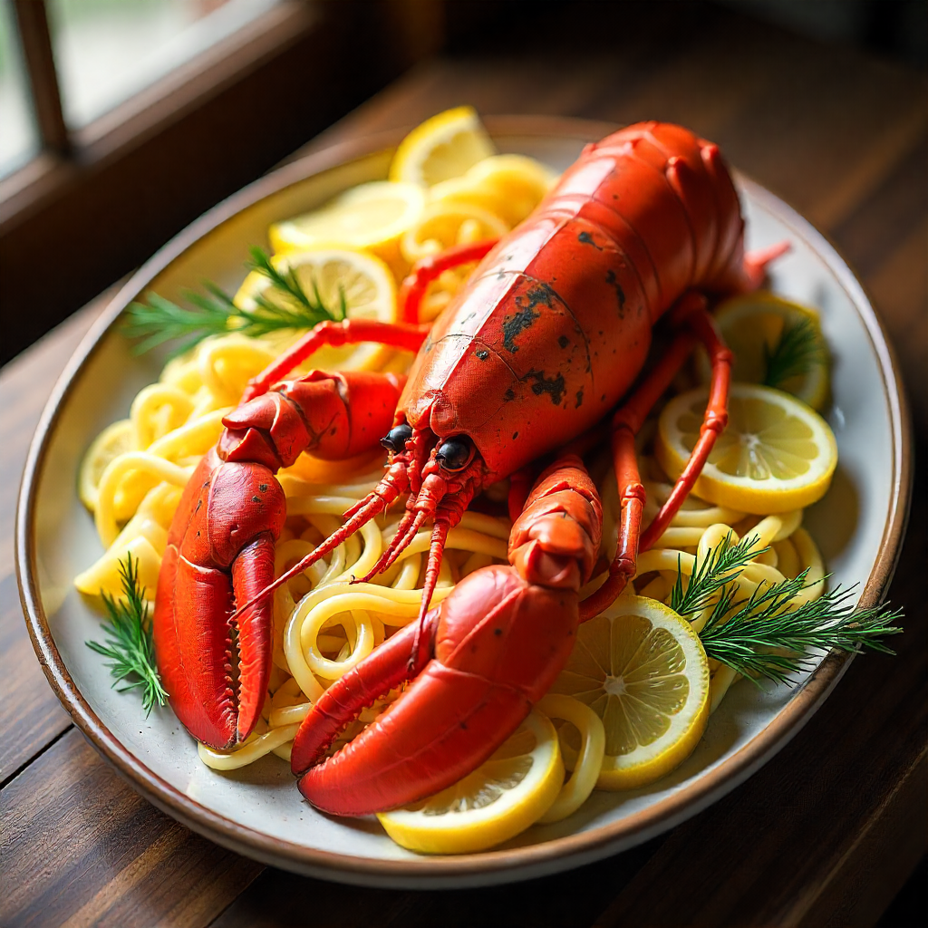 Whole Lobster 2to3 pounds with garlic noodles